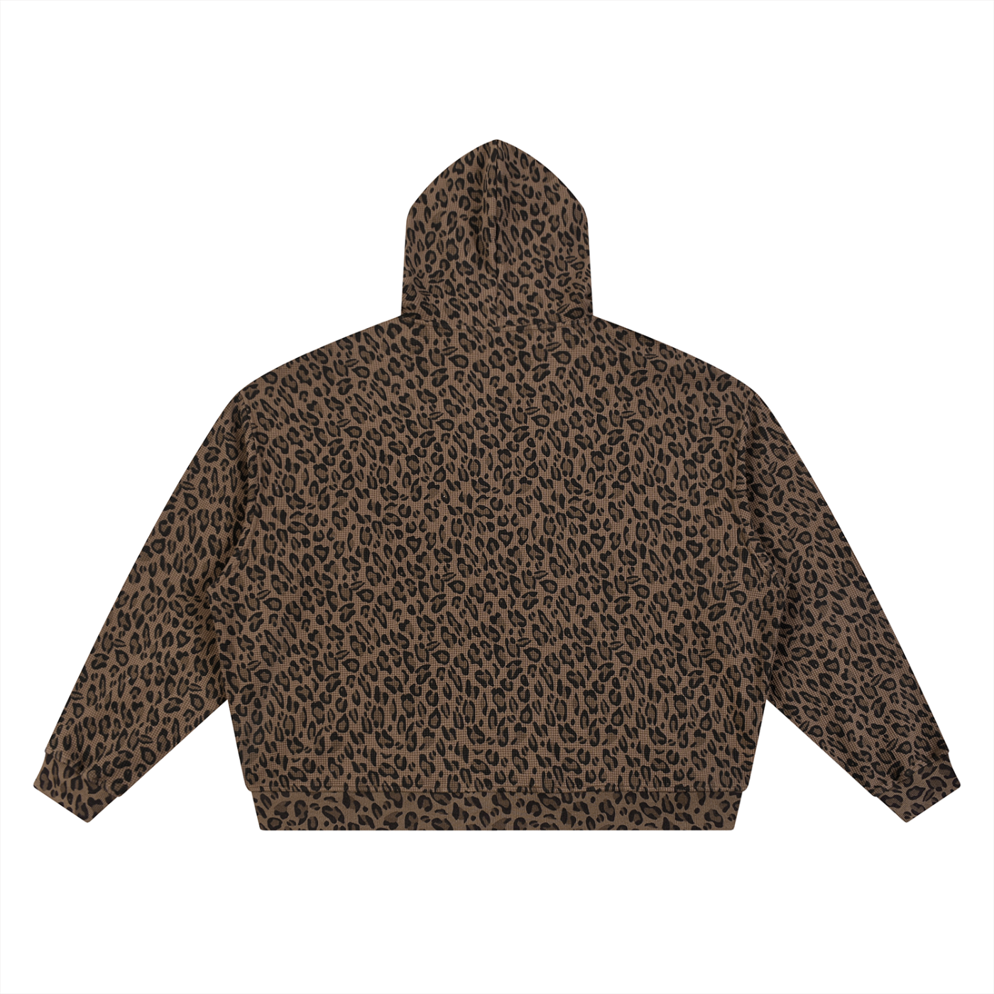 EST MMVII Leopard Print Waffle Full Zip Hoodie
