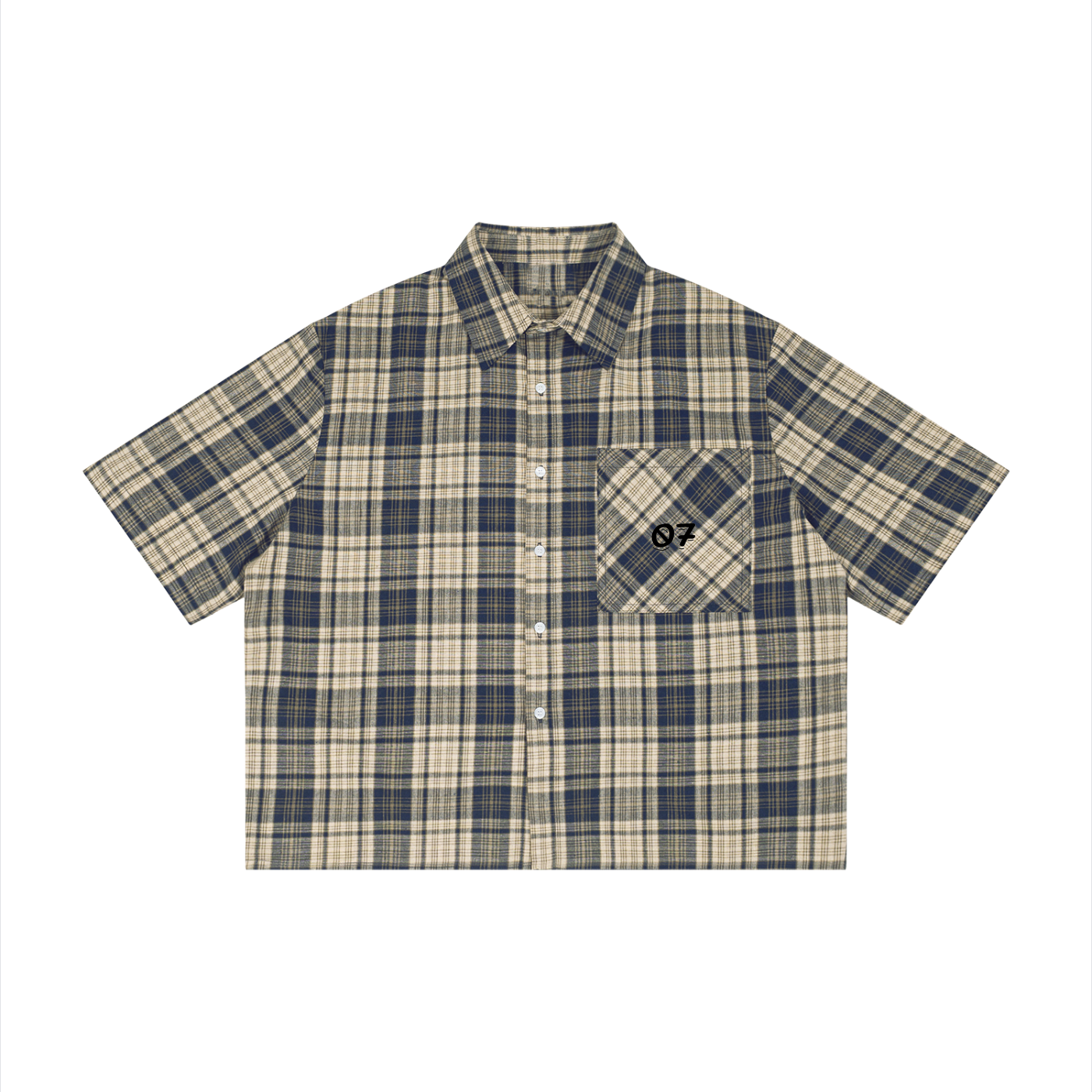 EST MMVII Plaid Boxy Short Sleeve Shirt