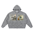EST MMVII Leopard Print Waffle Full Zip Hoodie