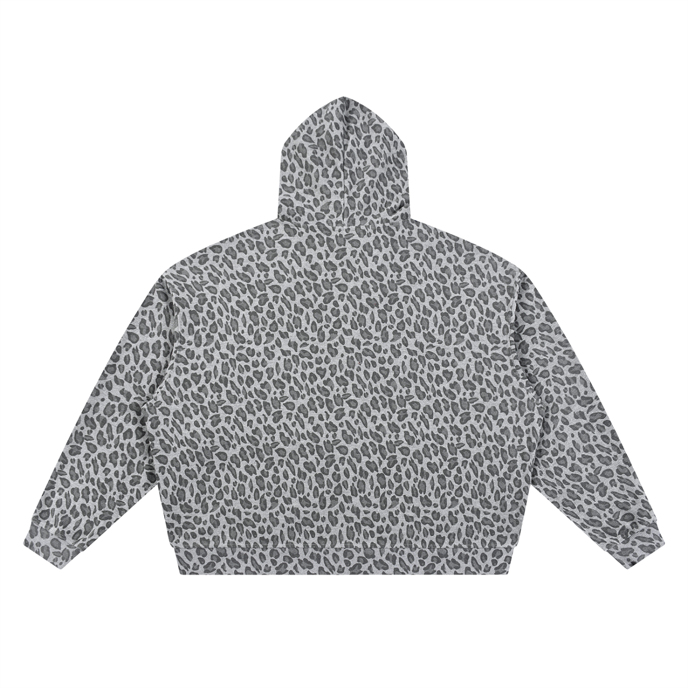 EST MMVII Leopard Print Waffle Full Zip Hoodie